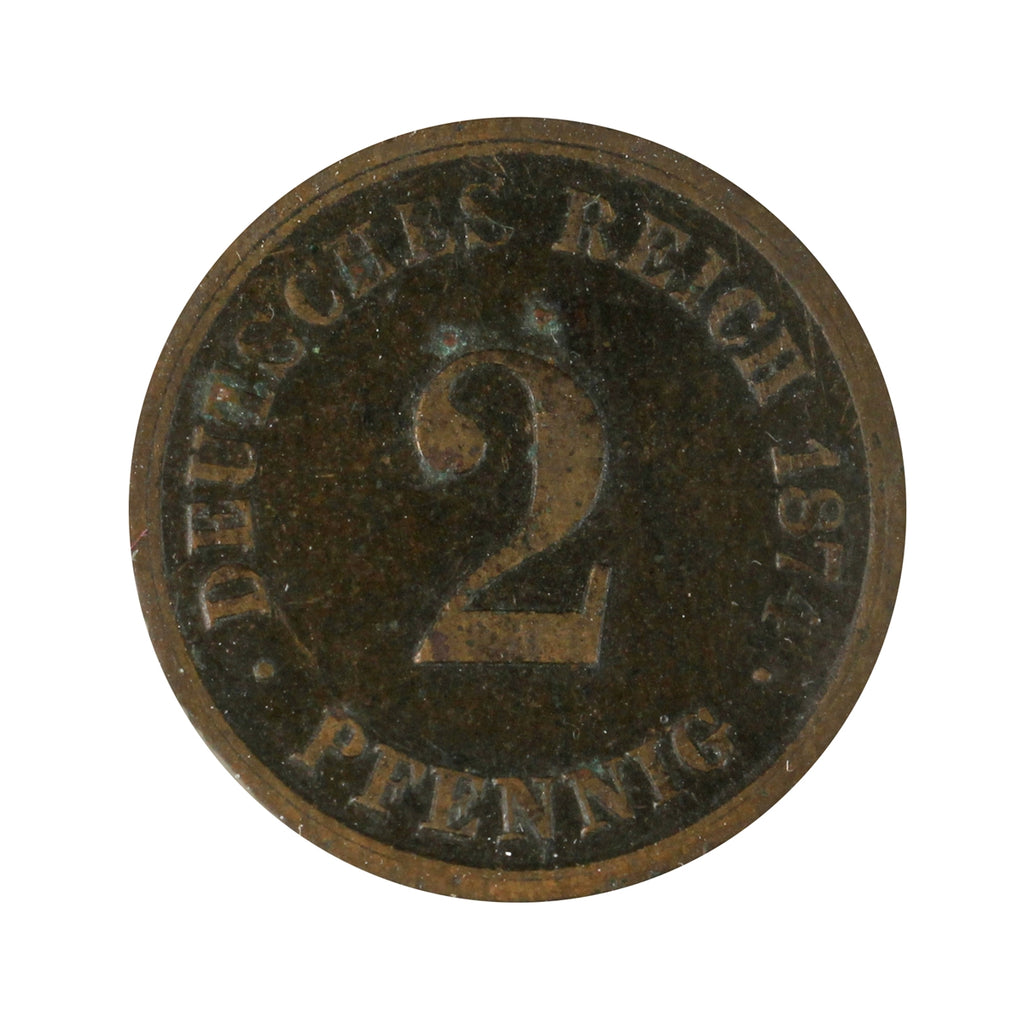 German Empire 1874D 2 Pfennig VF-EF (VF-30)