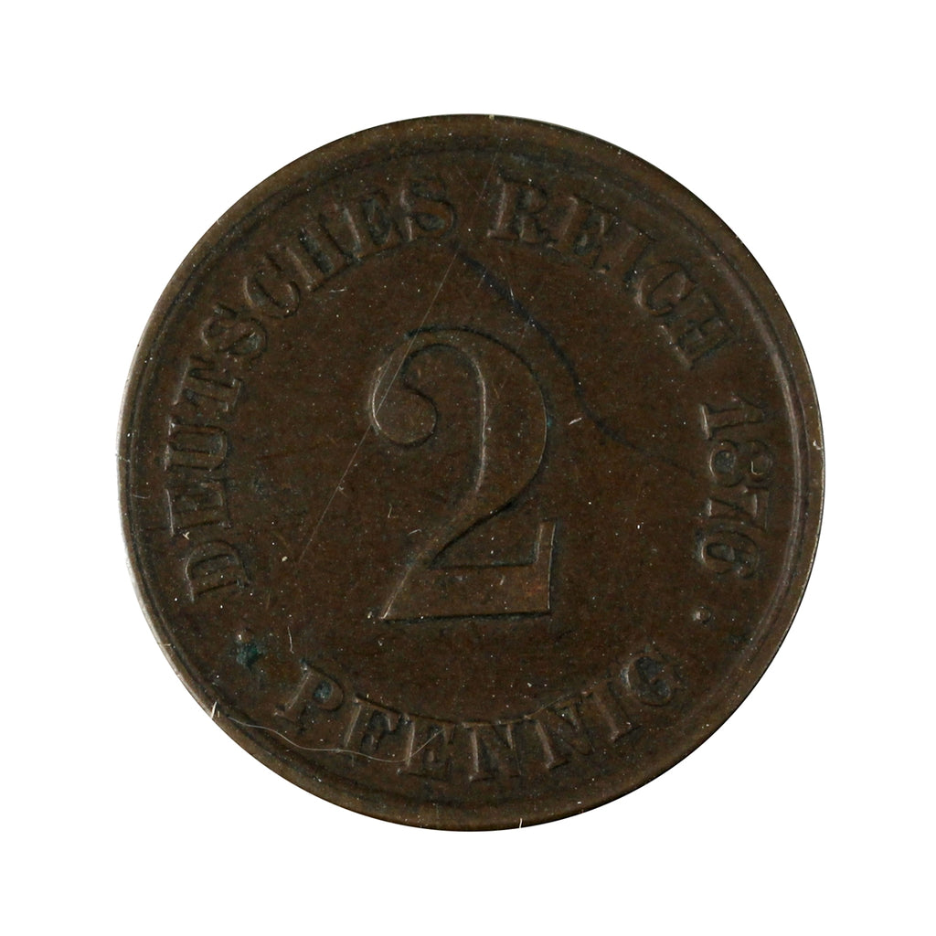 German Empire 1876A 2 Pfennig Extra Fine (EF-40)