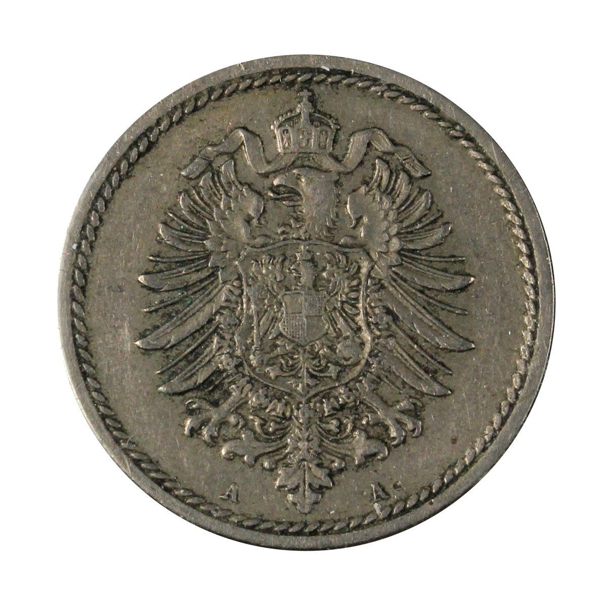 German Empire 1875A 5 Pfennig Extra Fine (EF-40)