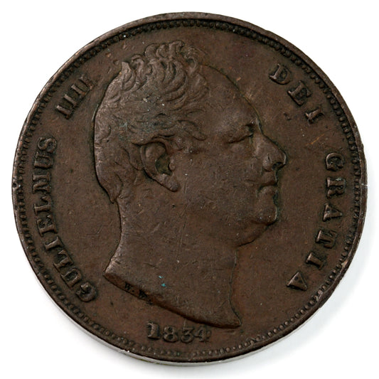 Great Britain 1834 Farthing VF-EF (VF-30) $