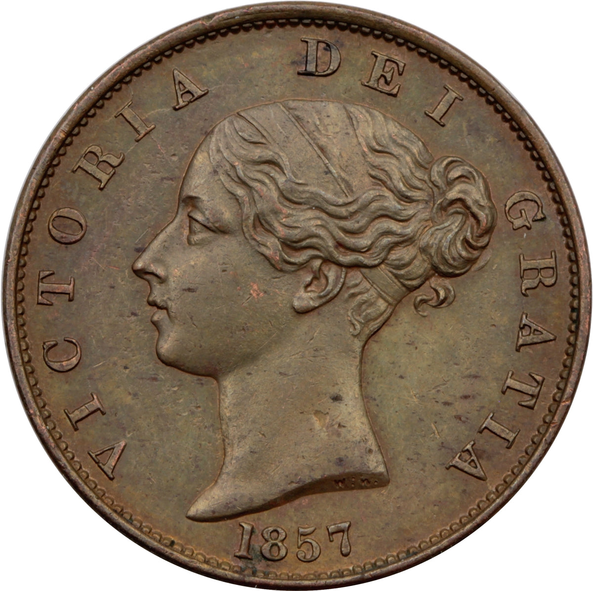 Great Britain 1857 1/2 Penny Almost Uncirculated (AU-50) $