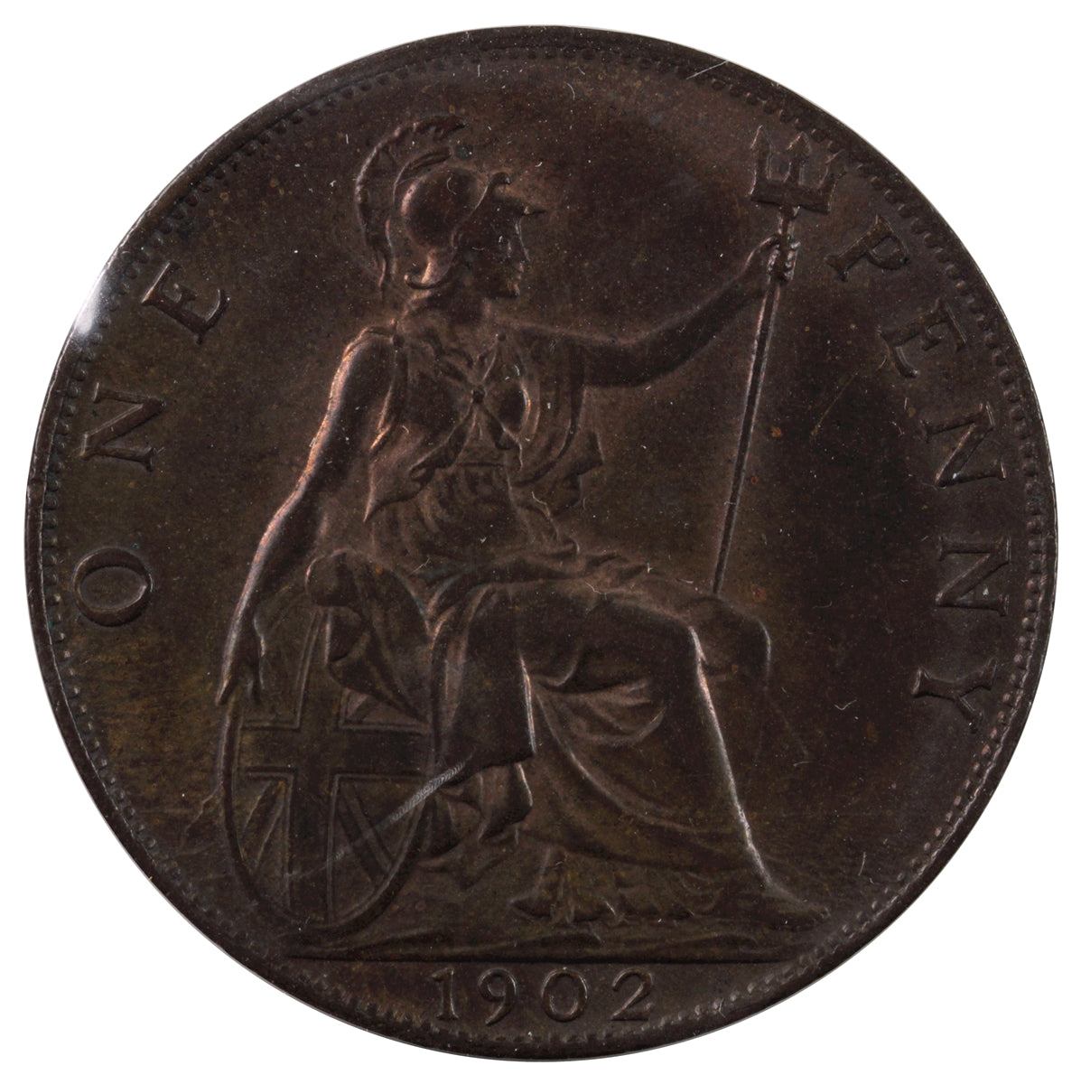 Great Britain 1902 Penny AU-UNC (AU-55)