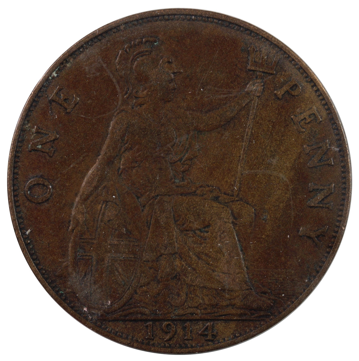 Great Britain 1914 Penny VF-EF (VF-30)