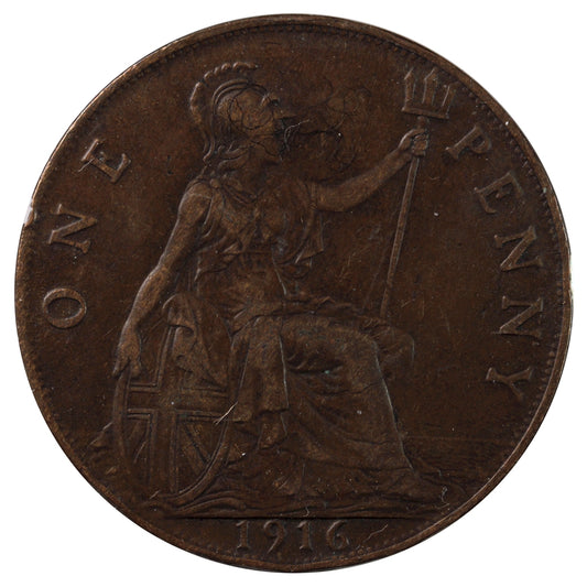 Great Britain 1916 Penny VF-EF (VF-30)