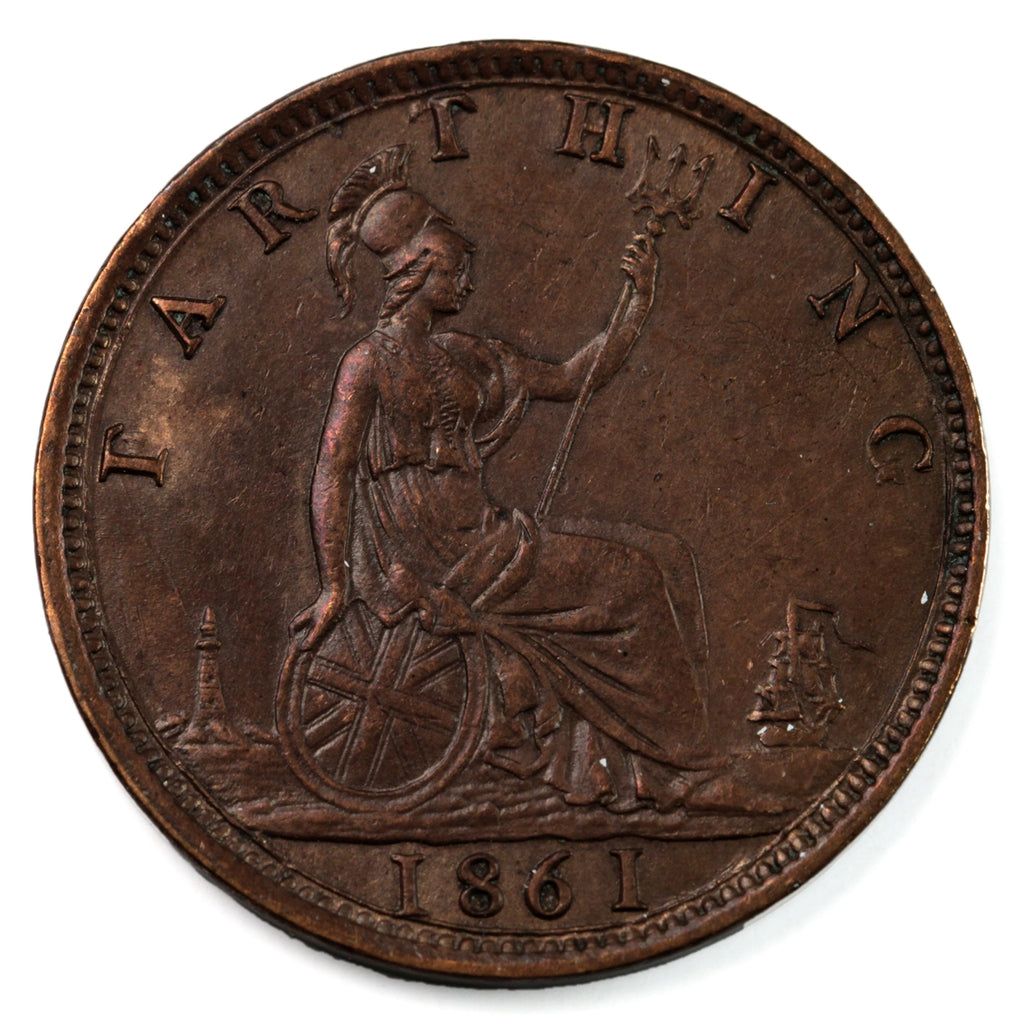 Great Britain 1861 Farthing EF-AU (EF-45) $