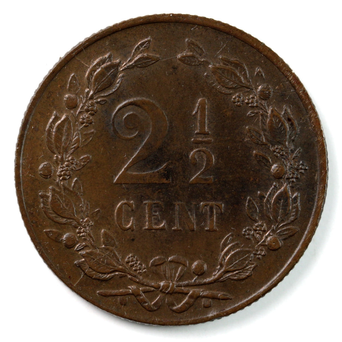 Netherlands 1898 2 1/2 Cent Uncirculated (MS-60) $