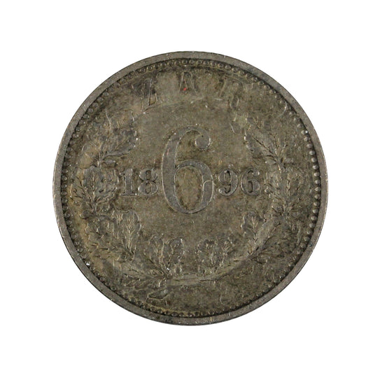 South Africa 1896 6 Pence VF-EF (VF-30)