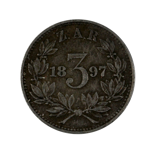 South Africa 1897 3 Pence Extra Fine (EF-40)