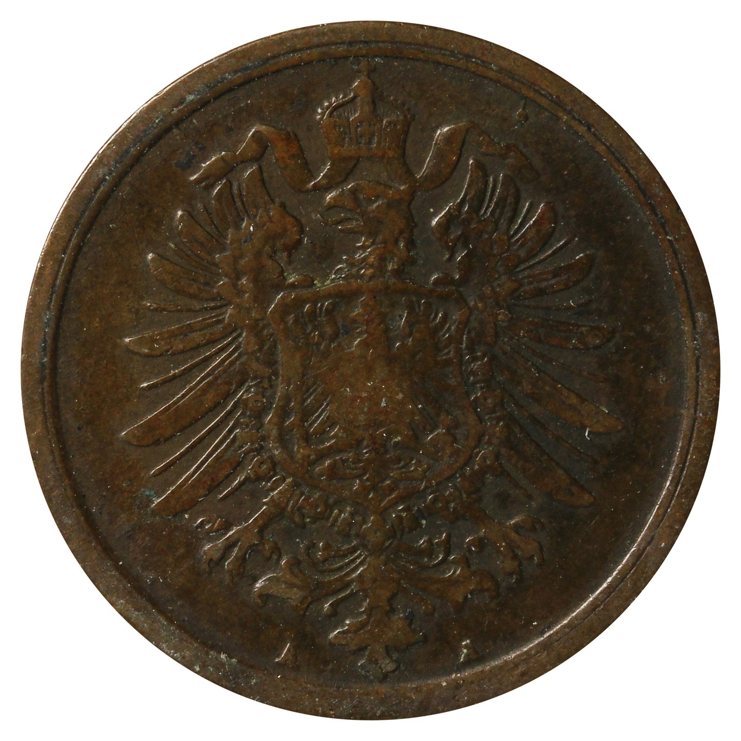 German Empire 1874A 2 Pfennig Extra Fine (EF-40)