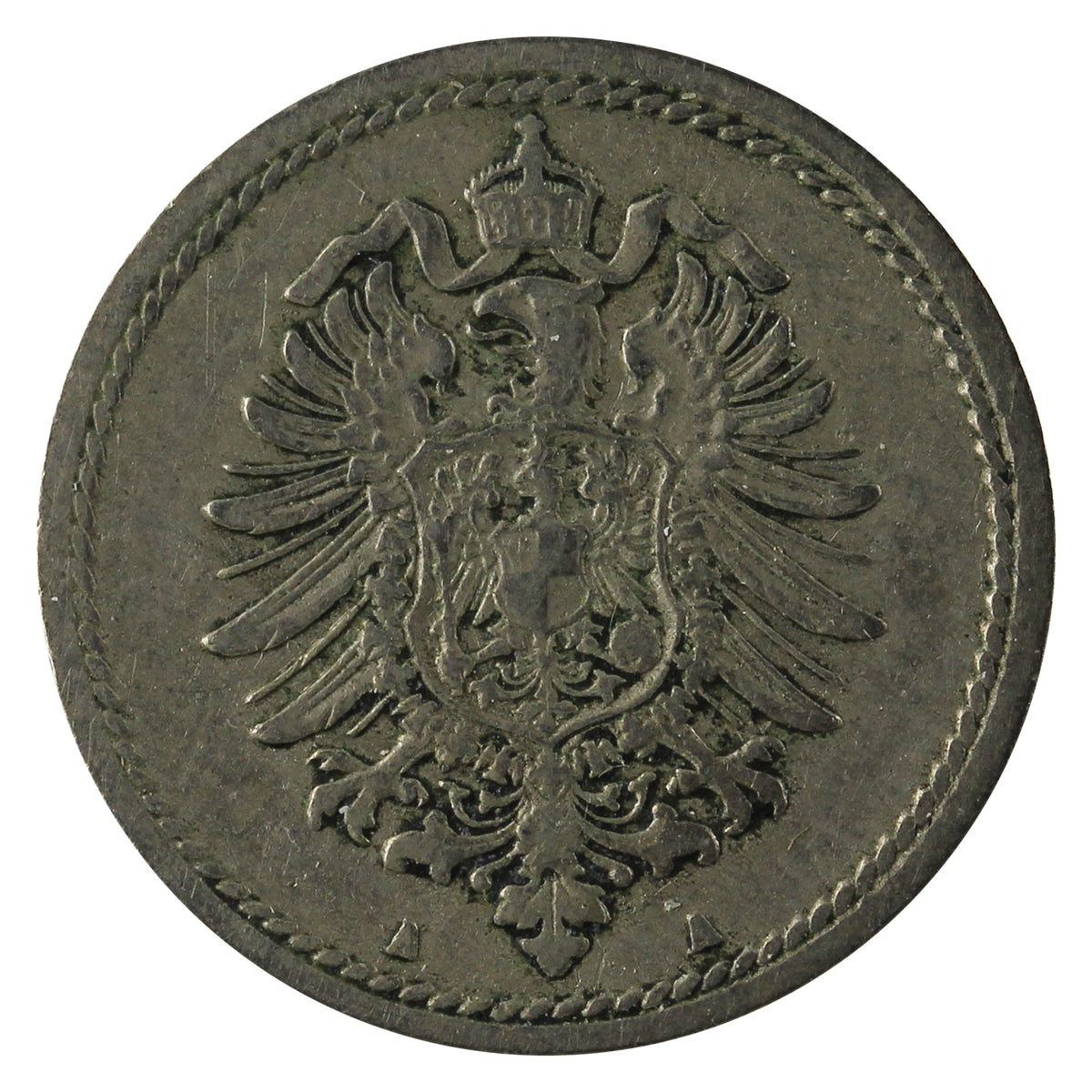 German Empire 1874A 5 Pfennig Extra Fine (EF-40)