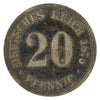 German Empire 1875D 20 Pfennig Extra Fine (EF-40)