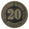 German Empire 1876J 20 Pfennig Extra Fine (EF-40)