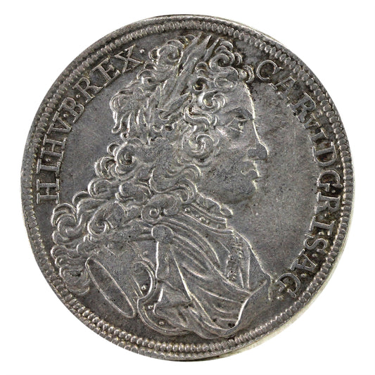 Hungary 1719 Karl VI 1/2 Thaler EF-AU (EF-45) $