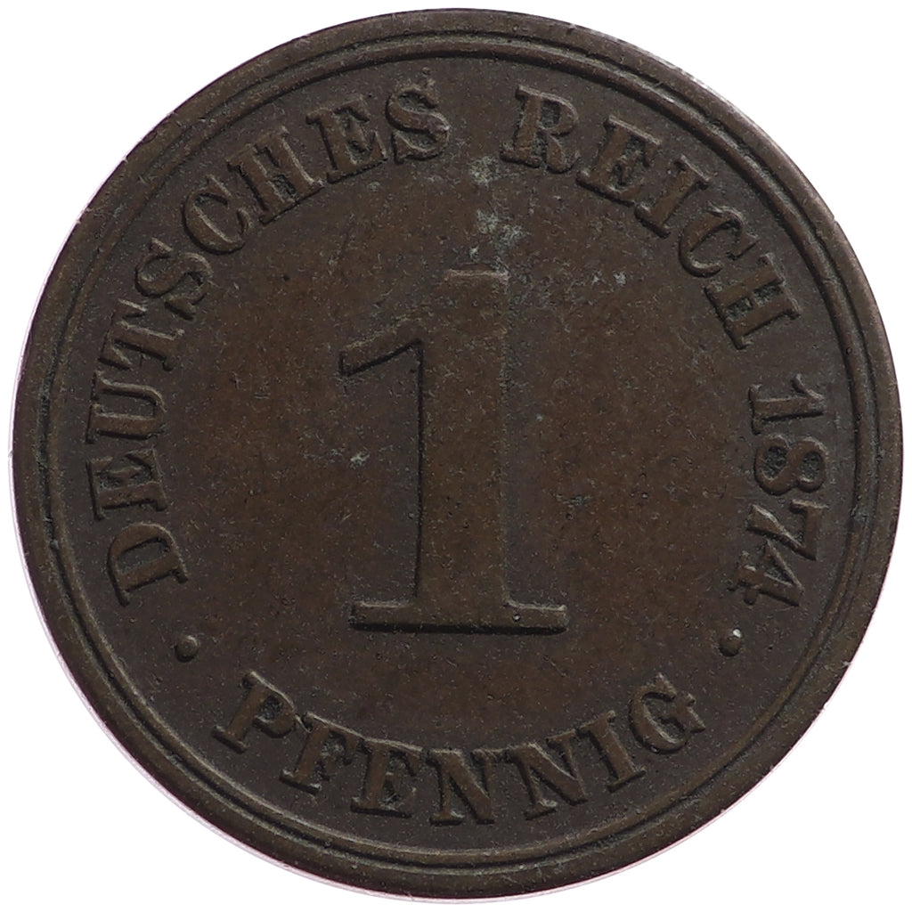 German Empire 1874A Pfennig Extra Fine (EF-40)