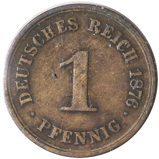 German Empire 1876A Pfennig Extra Fine (EF-40)