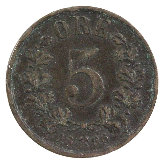 Norway 1896 5 Ore Extra Fine (EF-40)