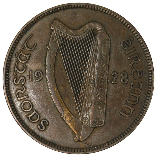 Ireland 1928 Penny Extra Fine (EF-40)