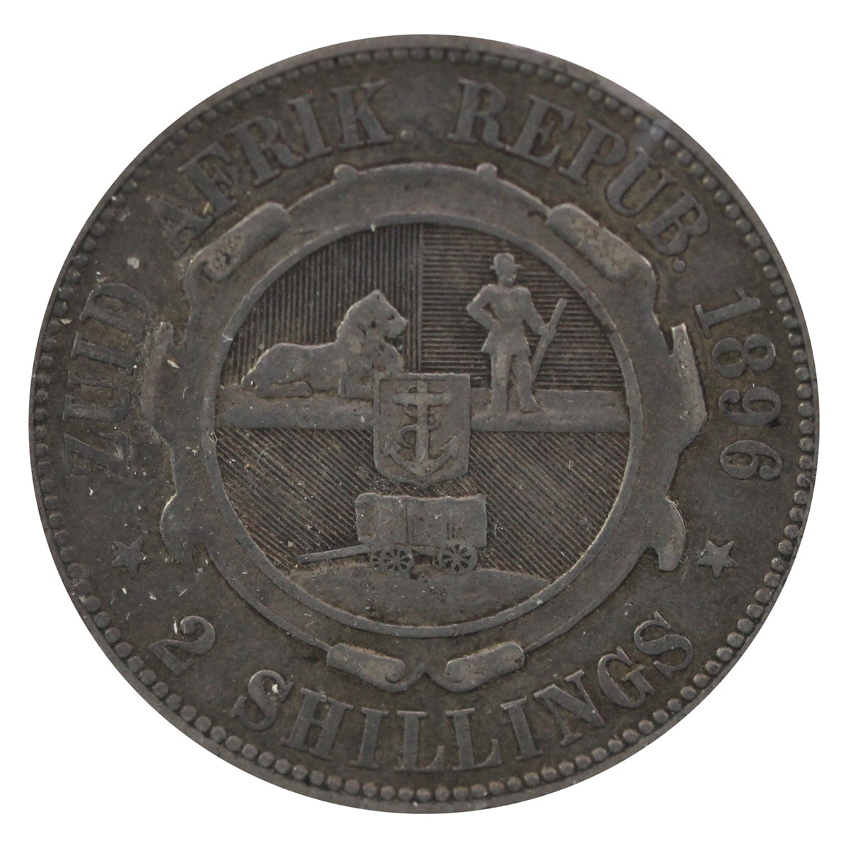 South Africa 1896 2 Shillings Very Fine (VF-20)