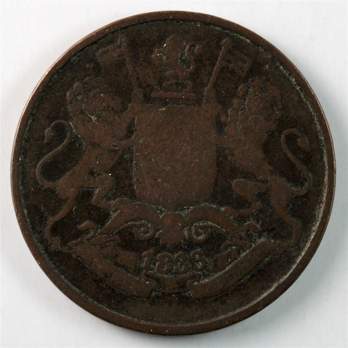 India 1833 1/4 Anna F-VF (F-15) $