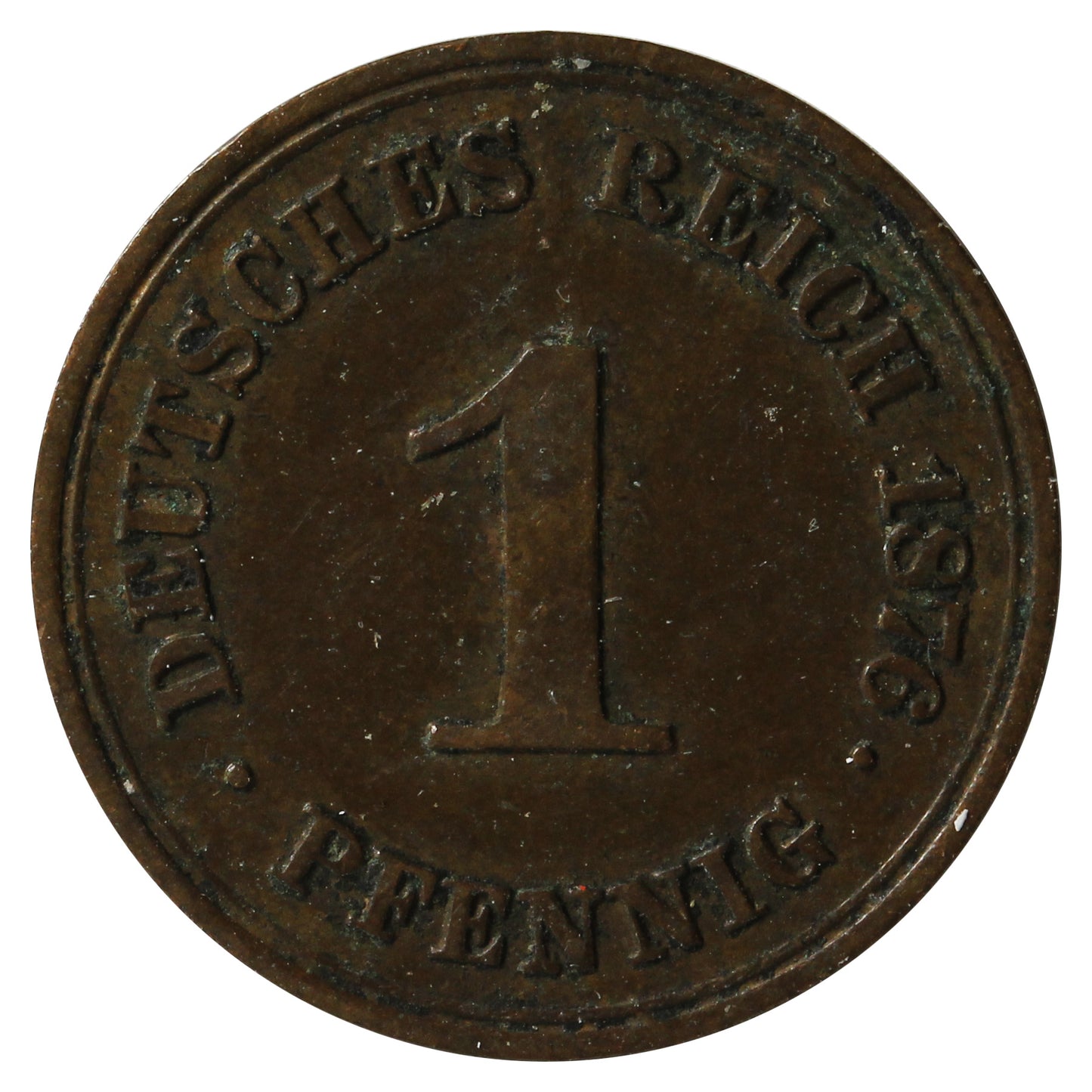 German Empire 1876A Pfennig Almost Uncirculated (AU-50)