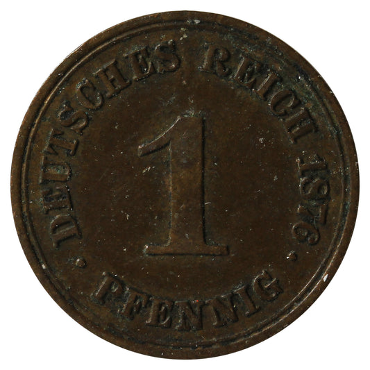 German Empire 1876A Pfennig Almost Uncirculated (AU-50)