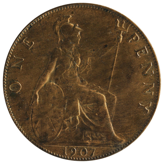 Great Britain 1907 Penny VF-EF (VF-30)