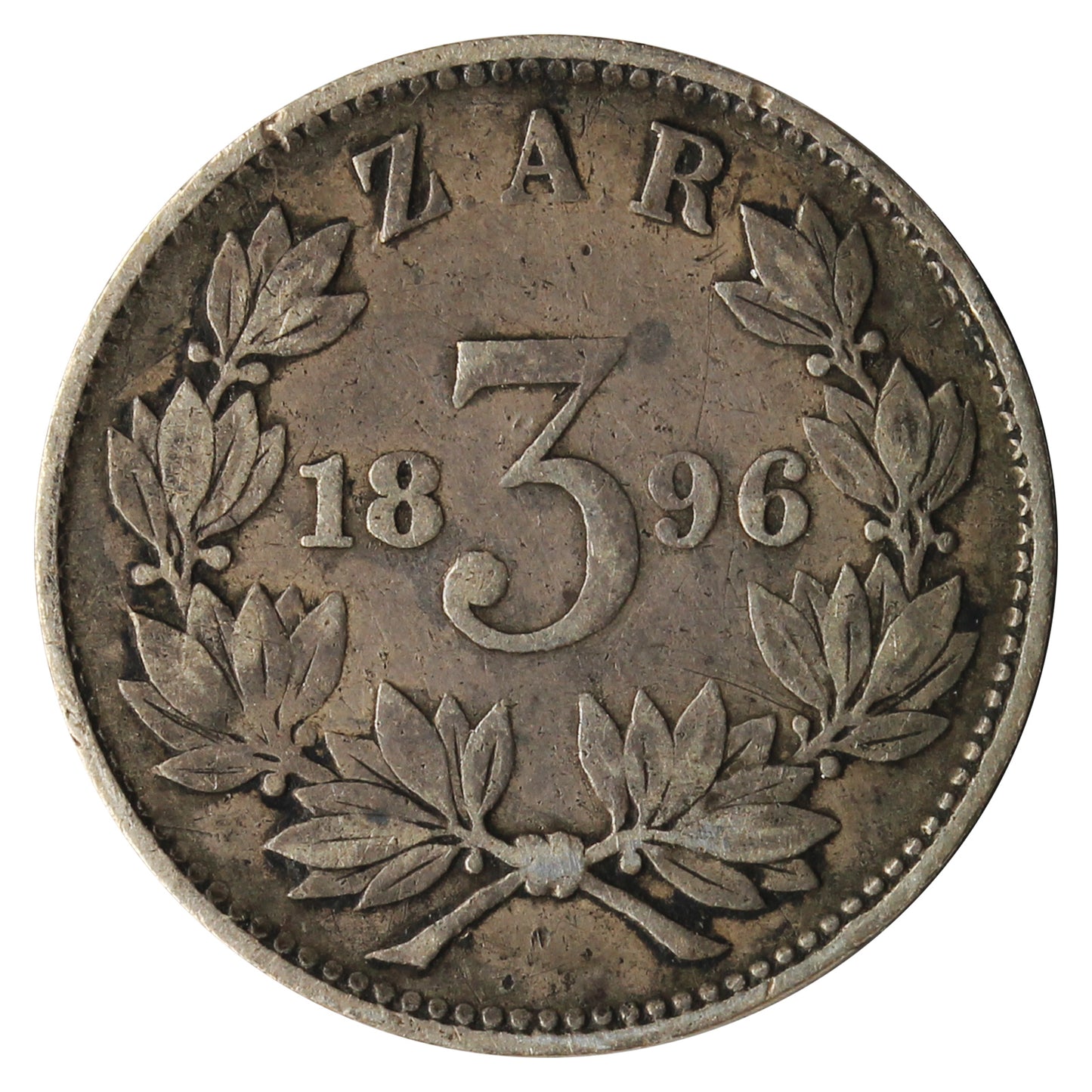 South Africa 1896 3 Pence VF-EF (VF-30)