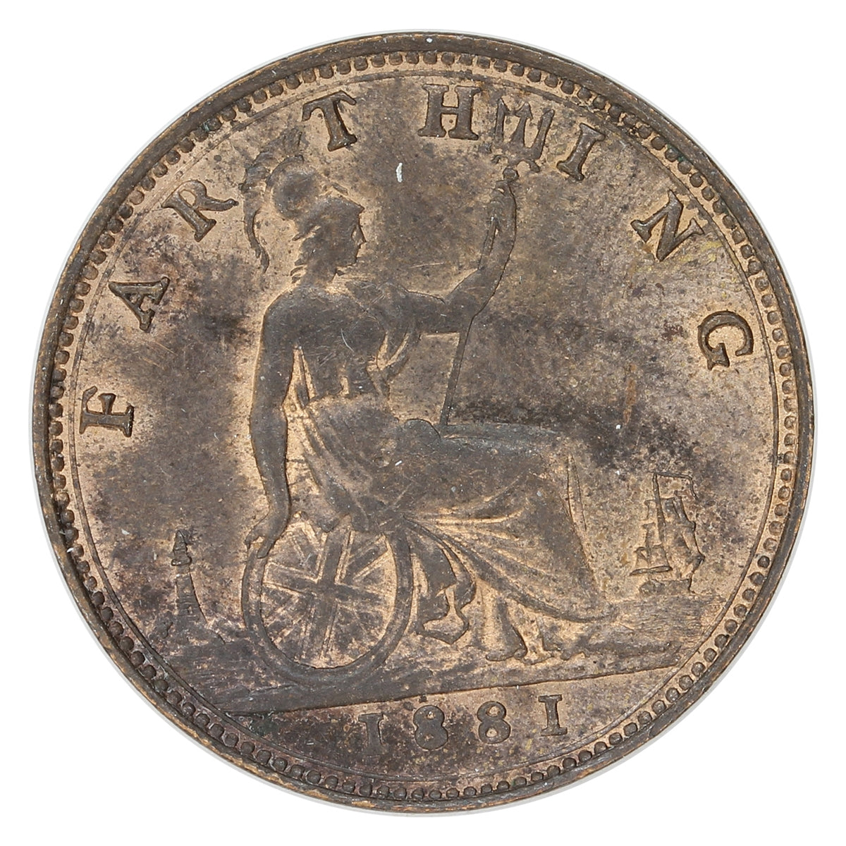 Great Britain 1881 3 Berries Farthing UNC+ (MS-62) $