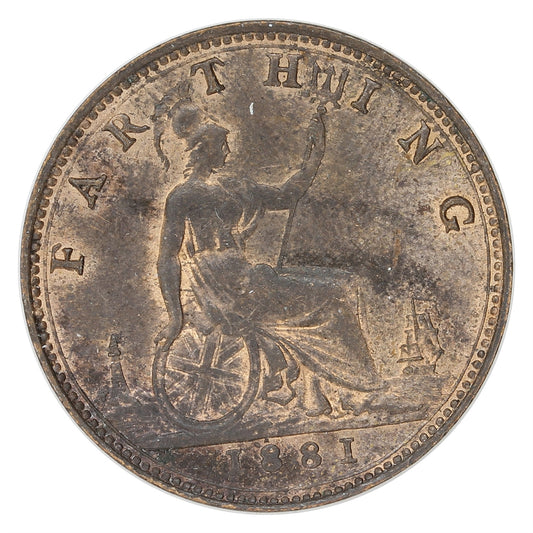 Great Britain 1881 3 Berries Farthing UNC+ (MS-62) $