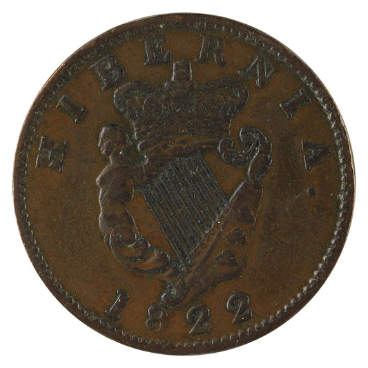 Ireland 1822 1/2 Penny Extra Fine (EF-40) $