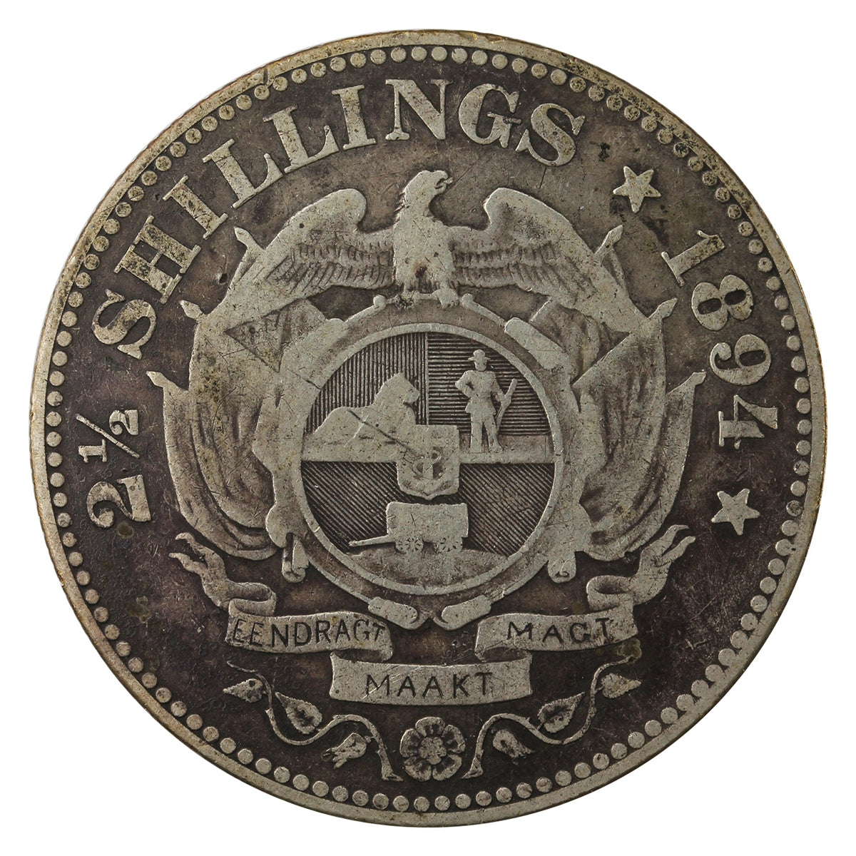 South Africa 1894 2 1/2 Shillings F-VF (F-15) $