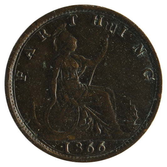 Great Britain 1866 Farthing VF-EF (VF-30)