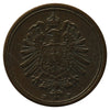 German Empire 1876D Pfennig Almost Uncirculated (AU-50)