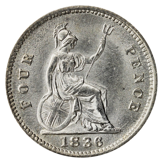 Great Britain 1836 4 Pence Choice Brilliant Uncirculated (MS-64) $