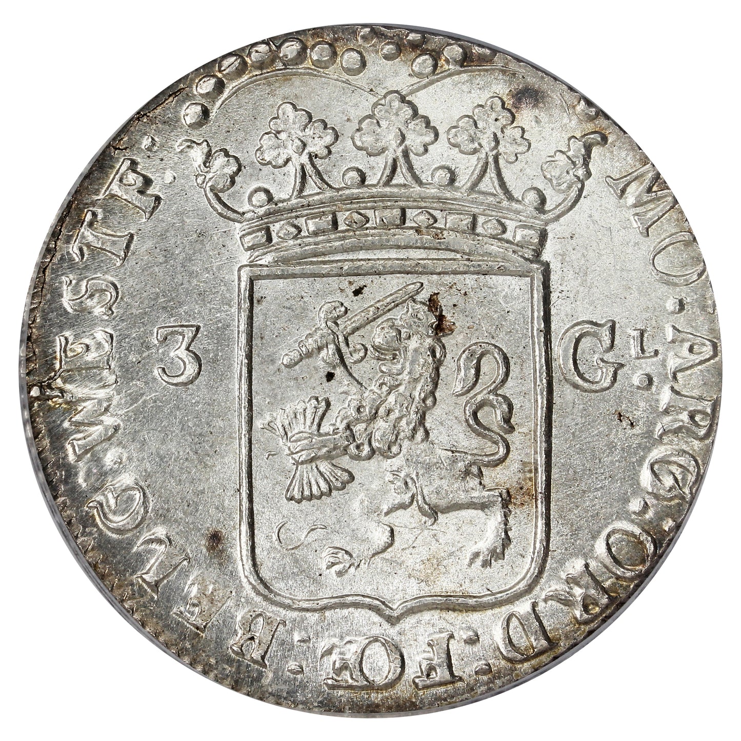 Netherlands 1794 West Friesland 3 Gulden ICG Certified MS-64