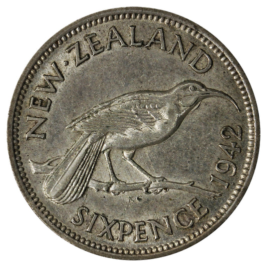 New Zealand 1942 6 Pence EF-AU (EF-45)