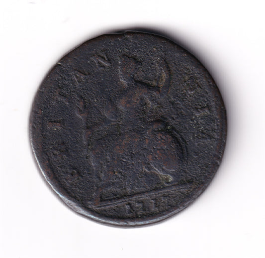 Great Britain 1717 1/2 Penny Very Fine (VF-20) Corrosion $