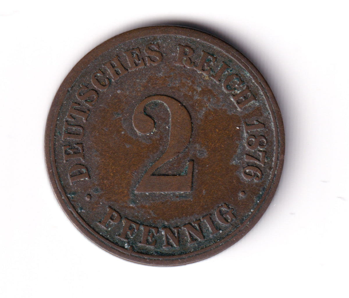 German Empire 1876A 2 Pfennig VF-EF (VF-30)