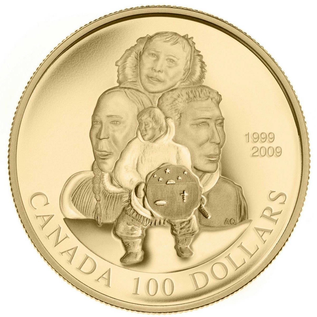 2009 Canada $100 10th Anniversary of Nunavut 14K Gold Coin