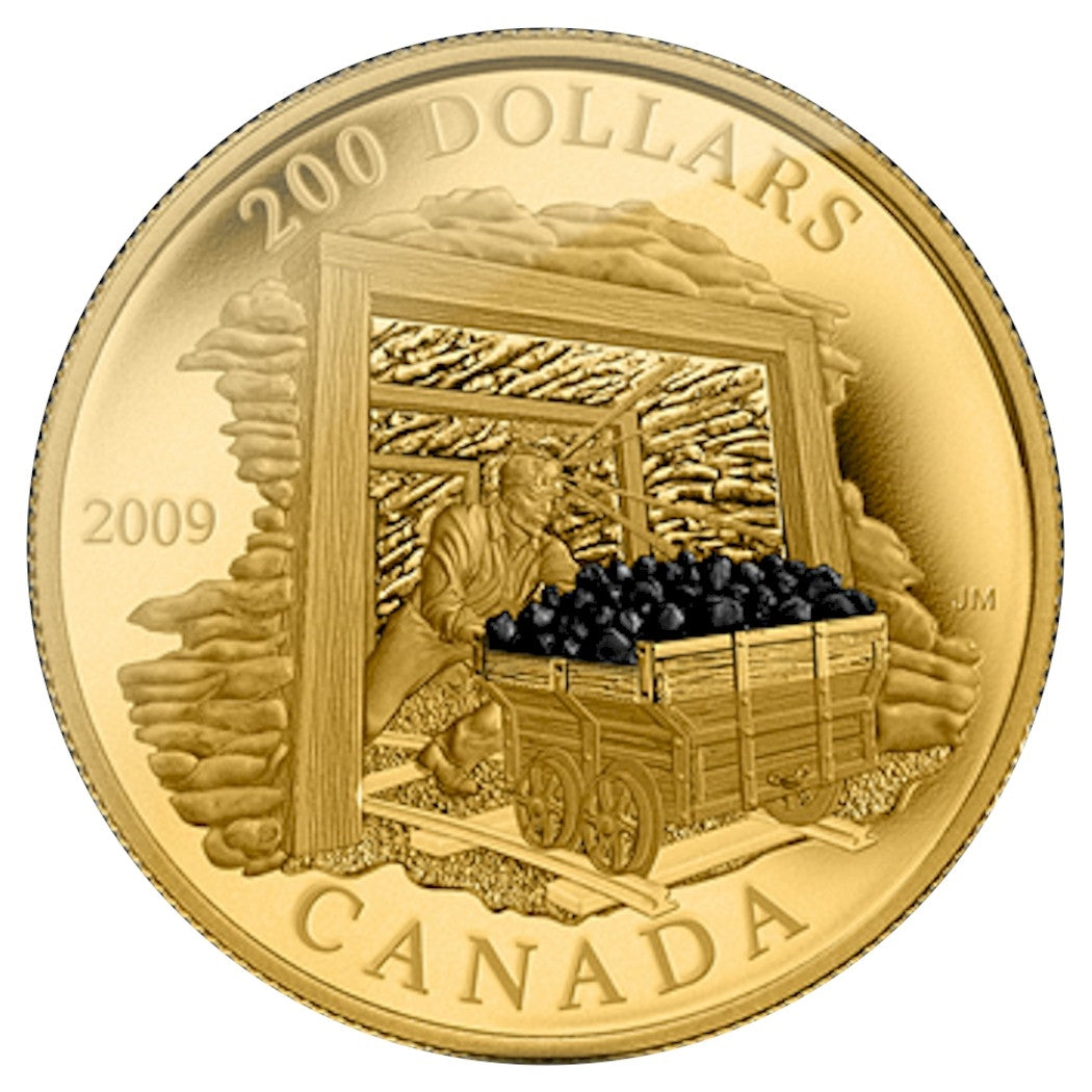 2009 Canada $200 Coal Mining Trade 22-Karat 22K Gold