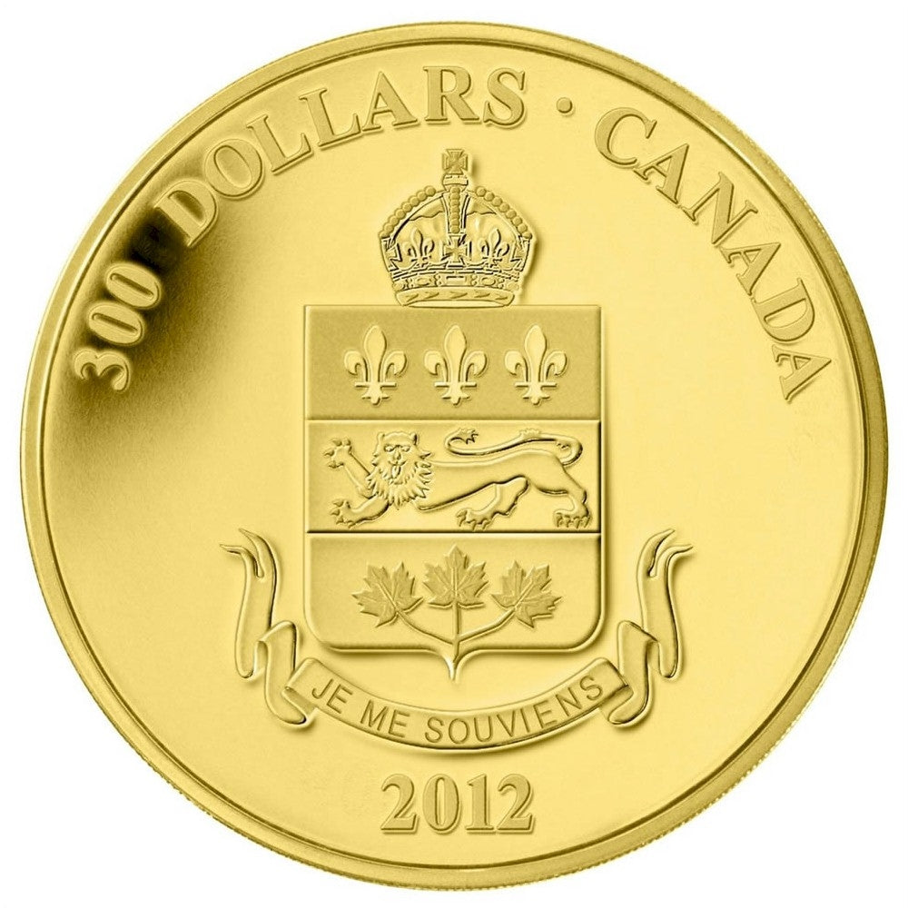 2012 Canada $300 Quebec Coat of Arms 14K Gold (capsule lightly scratched)