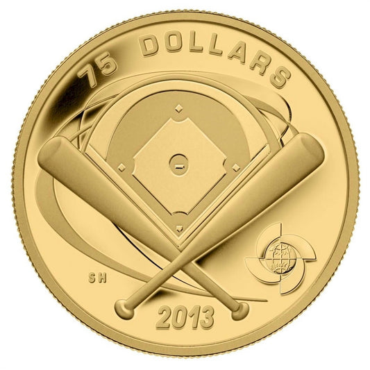 2013 Canada $75 Baseball Diamond 1/4oz. Fine Gold Coin (TAX Exempt)