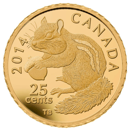 2014 Canada 25-cent Chipmunk Pure Gold Coin (TAX Exempt)