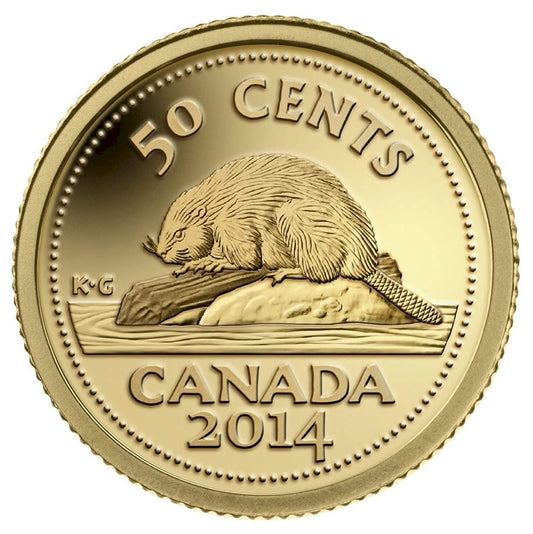 2014 50-cent Canada's Classic Beaver 1/25oz. Pure Gold (No Tax)