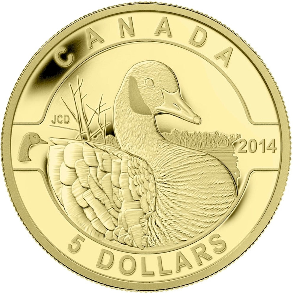 2014 $5 1/10oz. O Canada - Canada Goose Pure Gold Coin (No Tax)