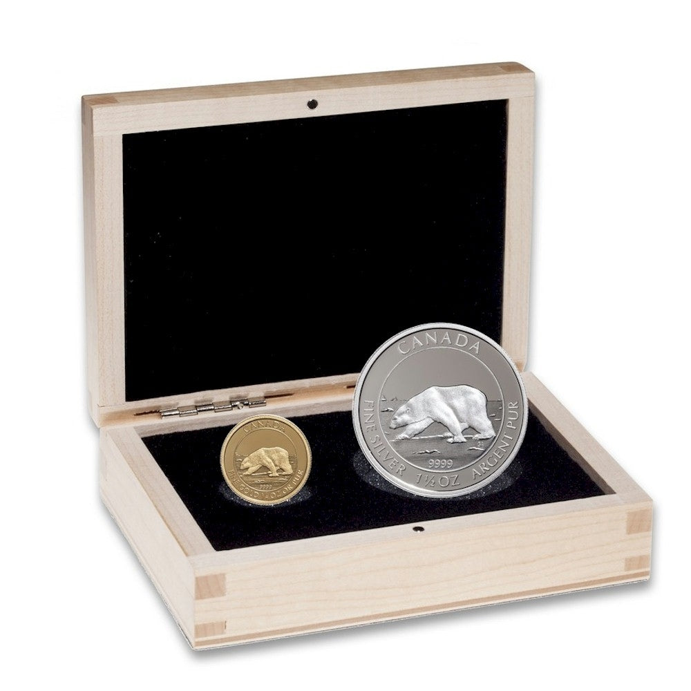 2013 Canada Polar Bear Pure Gold and Silver 2-coin Set (No Tax)