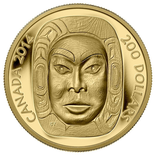 2014 Canada $200 Matriarch Moon Mask Pure Gold Coin (No Tax) - 130515