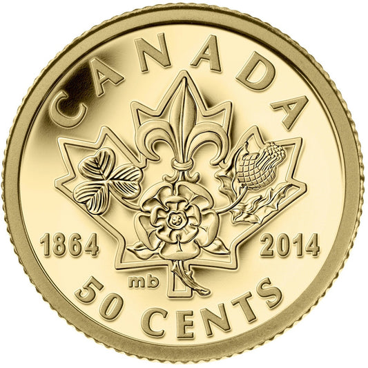 2014 Canada 50-cent Quebec & Charlottetown Conferences 1/25oz. Gold (No Tax)