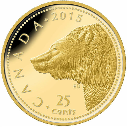 2015 Canada 25-cent Pure Gold Coin - Grizzly Bear (TAX Exempt)