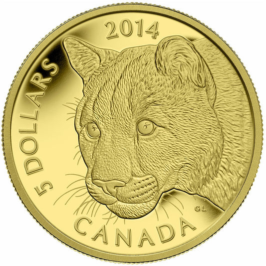 2014 Canada $5 Cougar Pure Gold Coin (TAX Exempt) - 130609